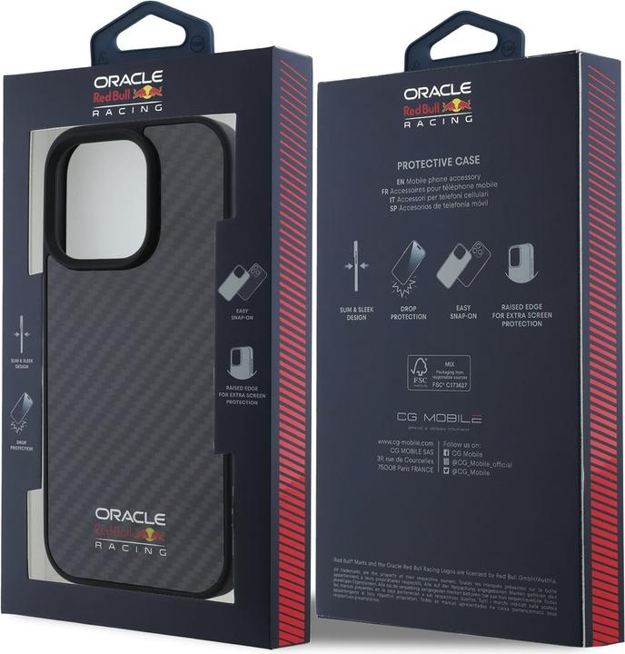 Produktbild Red Bull Racing Hülle Simple Carbon mit Logo MagSafe (Apple iPhone 16 Pro Max)
