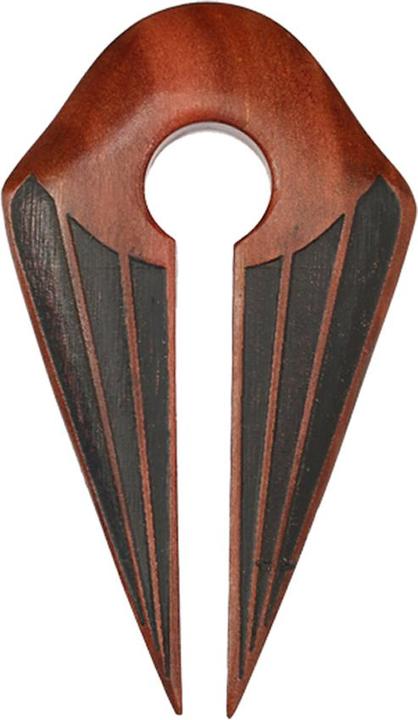 Star Piercing Ohrgewicht Schlüsselloch zwei Spitzen Graviert lang aus Sawo Holz (ohne Messing, Organisch)