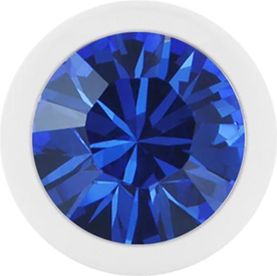 Image du produit Star Piercing Micro Boule Pure White avec Swarovski bleu (sans laiton, Acier chirurgical 316L)