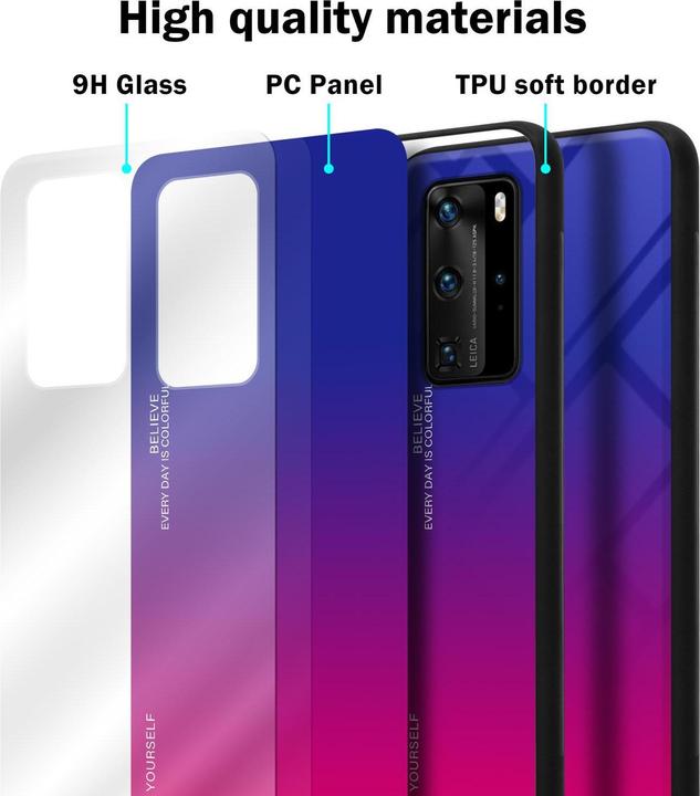 Productafbeelding Cadorabo TPU 2 kleuren glasdekking (Huawei P40 Pro+)