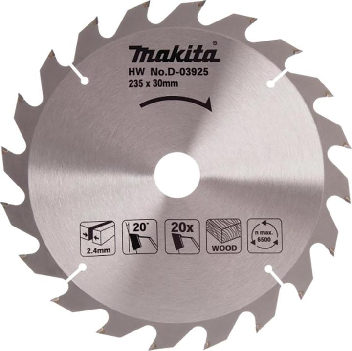 Actual product image Makita D-03925 TCT saw 235X2.4X30mm 20° T20 Standard wood