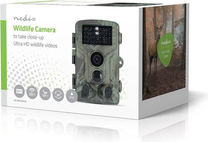 Produktbild Nedis Wildlife Kamera - 4K@10fps - 50 MPixel - 5 MPixel CMOS - IP65 - Schwarz No-Glow IR - Nachtsich