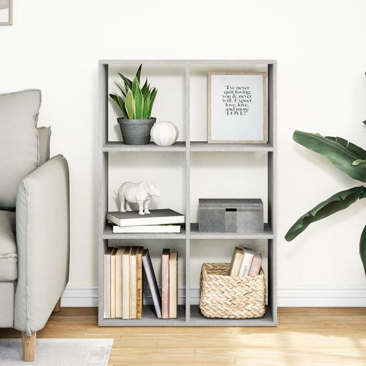 Image du produit VidaXL Séparation de pièce Bibliothèque Étagère sur pied Étagère de bureau Étagère cubique Gris Sonoma (69.5 x 29 x 103.5 cm)