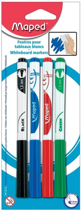 Actual product image Maped Whiteboard Markers (Red, Black, Blue, Green, 1.50 mm, 4 x)