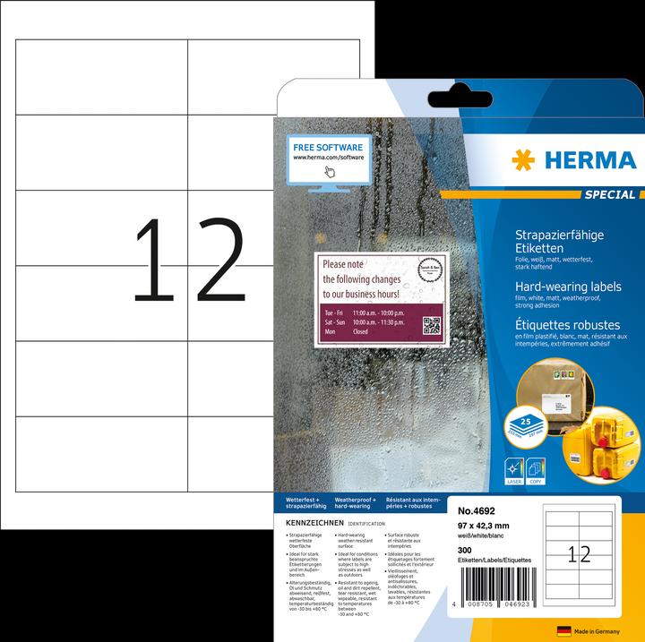 Image du produit HERMA Étiquettes résistantes aux intempéries A4