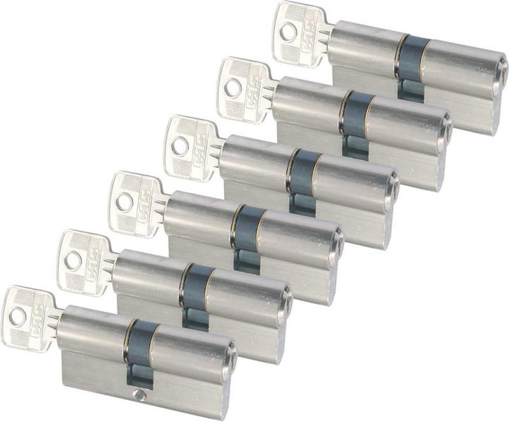 Produktbild Starx -Profilzylinder - 6 Teile - Nickel -plattiert 60 mm wie -ähnlich - SKG2 -Qualitätsmarke (87.40 (Profilzylinder)