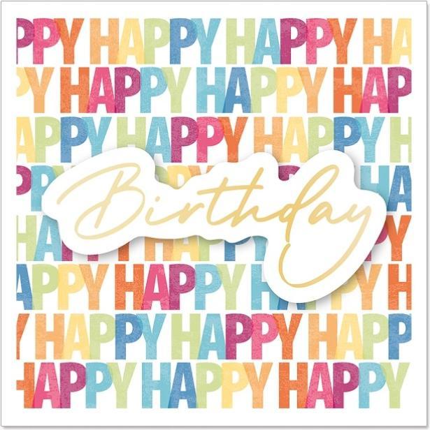 Produktbild Artebene Mini Grusskarte Happy Birthday Typographie 3D von