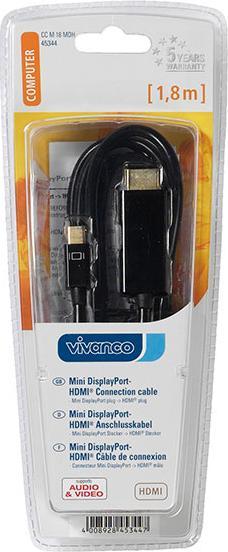 Actual product image Vivanco Mini DisplayPort (1.80 m, HDMI)