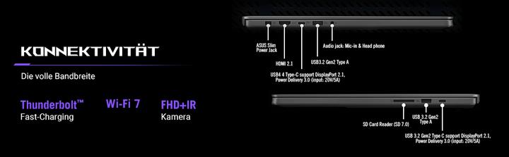 Actual product image ASUS ROG Zephyrus G16 RTX 5070 Ti (16", Intel Core Ultra 9 285H, 32 GB, 1000 GB, DE)