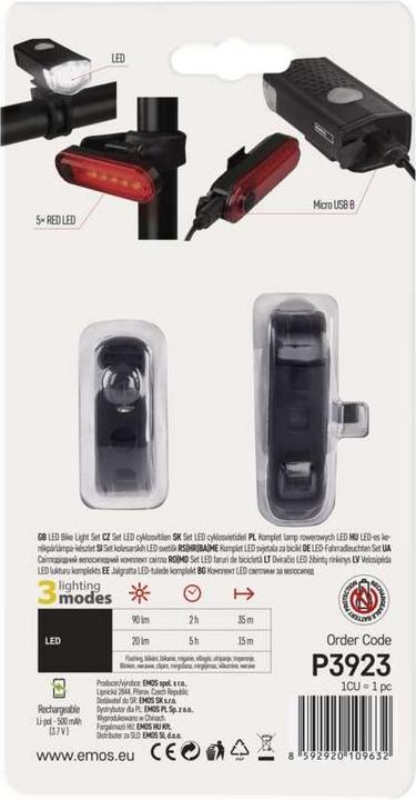 Produktbild Emos Fahrradleuchten (90 lm, 20 lm)
