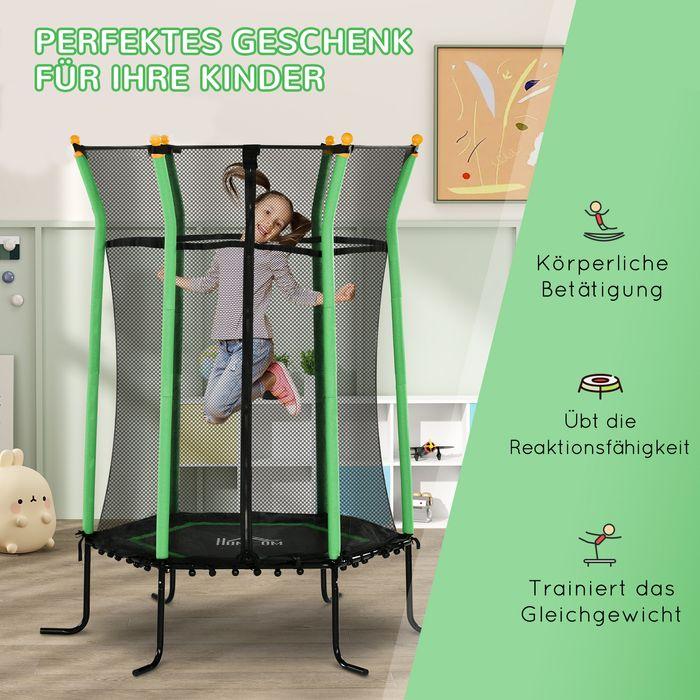 Immagine prodotto Swisshandel24 Kinder Trampolin Ø163,5 cm, Indoor Trampolin, Kindertrampolin bis 50 kg Grün (163.50 cm)