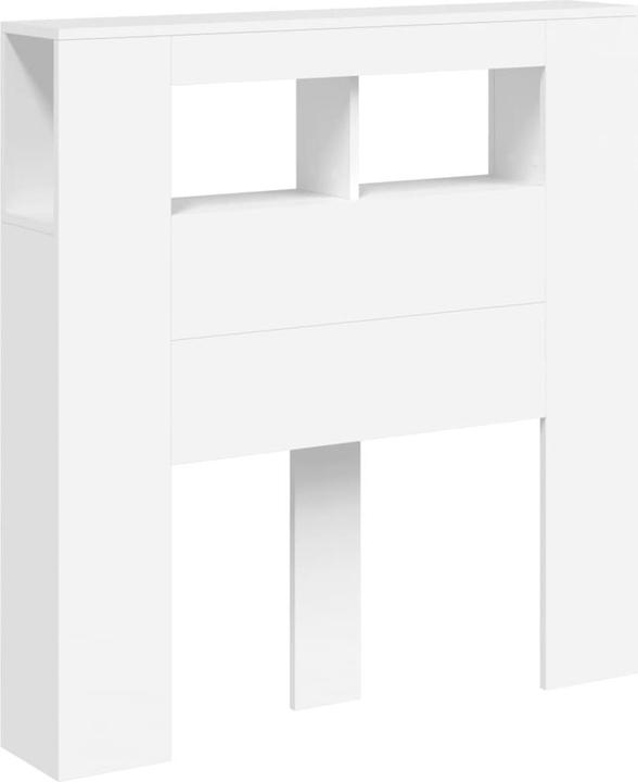 VidaXL Tête de lit LED Blanc 100x18,5x103,5 cm Matériau dérivé du bois,Couleur