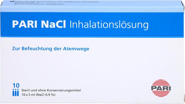 PARI NaCl Inhalationslösung zur Befeuchtung der Atemwege, 10 St. Ampullen