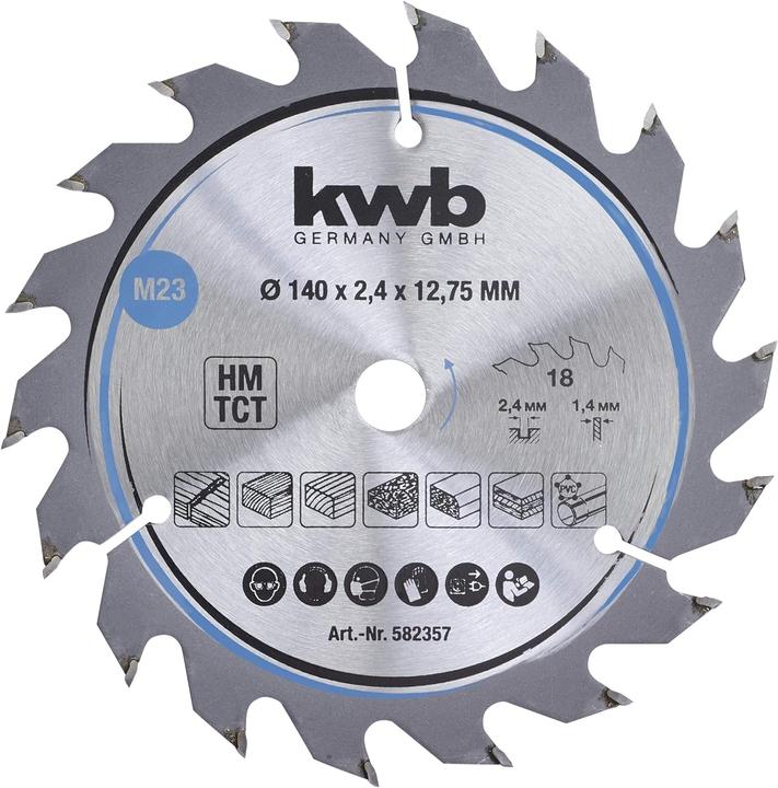 Produktbild kwb Kreissägeblatt HM Mittel Ø 140x12,75 Z18