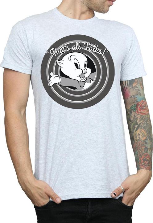 Immagine prodotto Looney Tunes That's All Folks Maglietta Porky Pig Uomo (3XL)