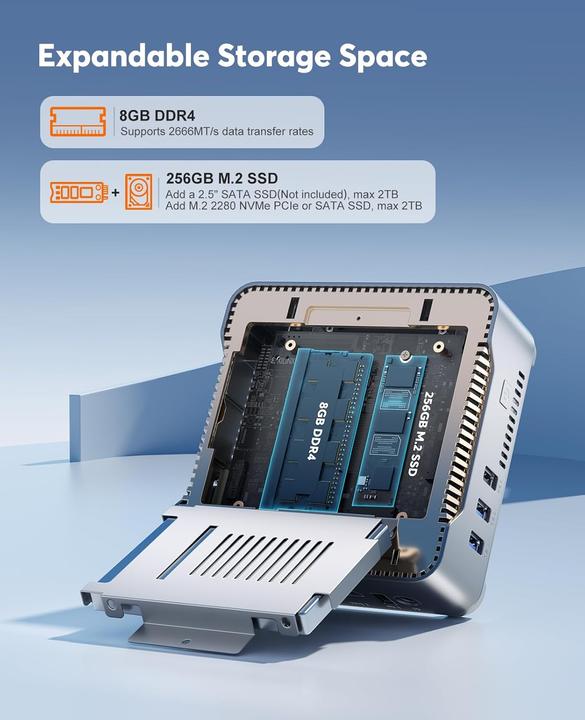 Produktbild NiPoGi GK3 Plus Mini PC mit Intel Alder Lake-N97 und 4K Triple Display (8.19 GB, 256 GB)
