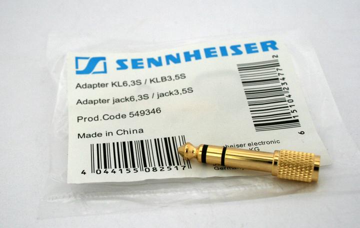 Actual product image Sennheiser Adapter 3.5mm socket - 6.3mm jack (RS 110-II, RS 120-II, PXC 150, RS 180, HD 425, PXC 450, RS 4200-II, PXC 350, PXC 300, SET 900, Set 840-TV, Set 840 S, Set 830-TV, Set 830 S, IS 410, HD 430, HD 477, HD 497, EH 350, HD 201, SET 55 TV, RS 160, RS 170, HD 420, HD 442 II, HD 440 II)