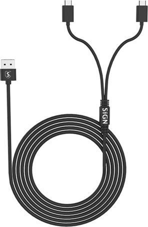 Immagine prodotto SIGN Cavo Duo Charge & Play per PS5, 5V, 2.1A, 1.5m - Nero (1.50 m)