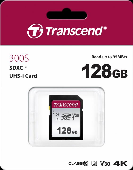 Produktbild Transcend SDXC 300S (128 GB, SDXC, U3, UHS-I)