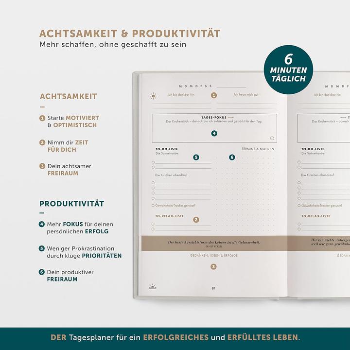 Nutritional values and ingredients UrBestSelf The 6-minute success journal