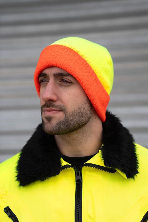 Image du produit Korntex Bonnet tricoté Metz Couleur principale Jaune Revers orange ® KXST