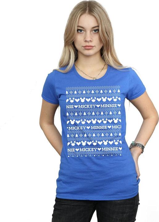 Immagine prodotto Disney Mickey And Minnie Christmas Fair Isle Maglietta Donna (L)