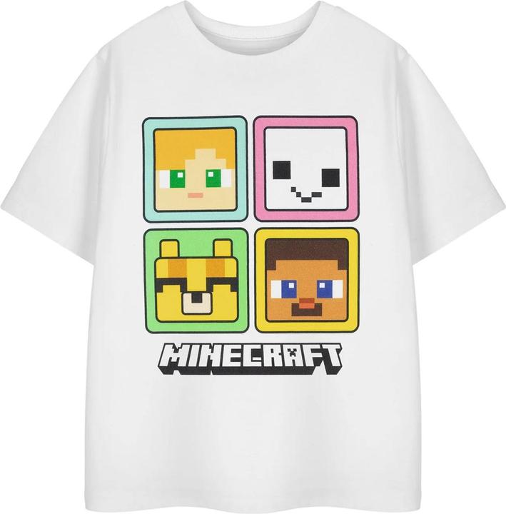 Actual product image Minecraft Girls Squares Short-Sleeved T-Shirt (146, 152)