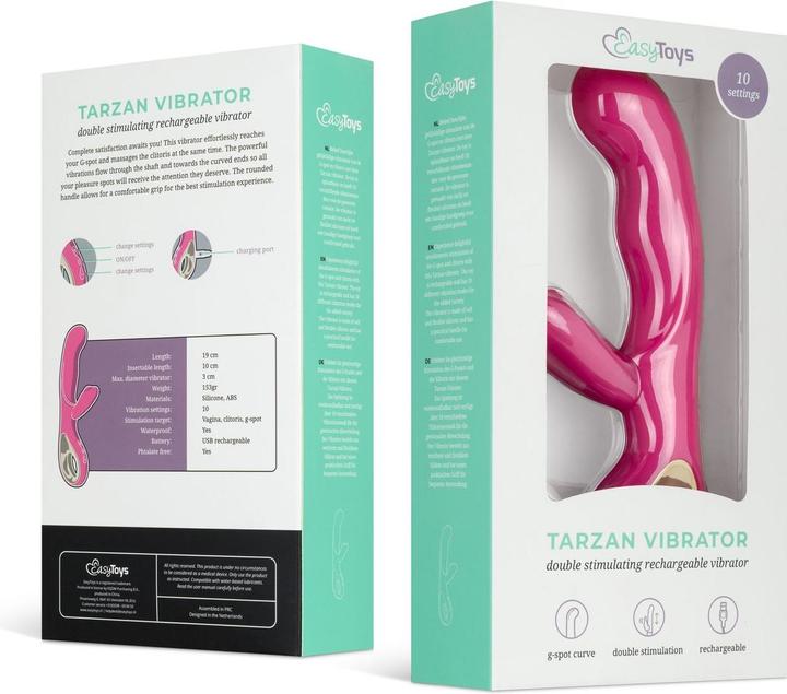 Actual product image Easytoys Tarzan Vibrator - Pink