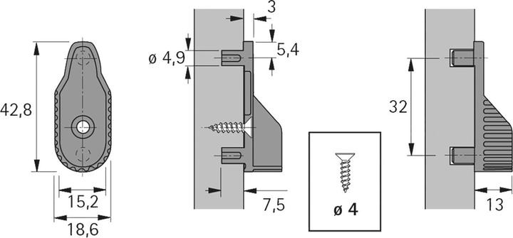 Produktbild Hettich Schrankrohrlager