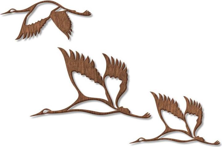 Actual product image Trenddeko Cranes - flock of birds 02 (40 x 23 cm, 30 x 13 cm, 30 x 17 cm)