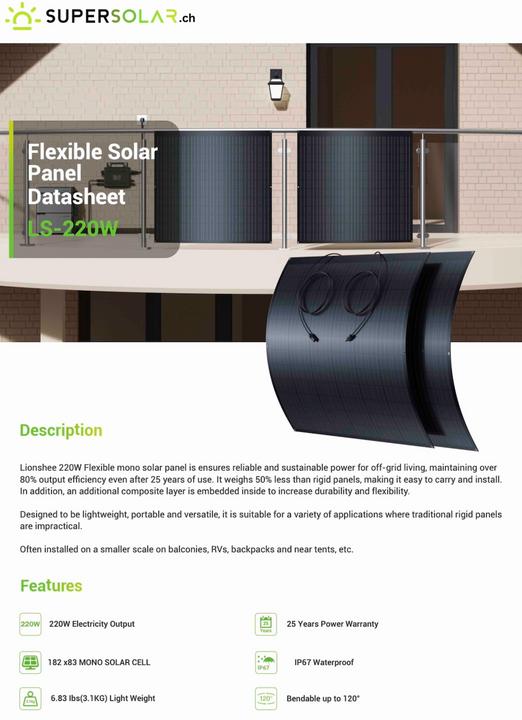 Produktbild Supersolar Solarmodul Flexible (220 W)