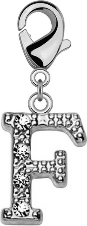 Produktbild Star Piercing Anhänger mit Kristall Buchstabe F (Messing)