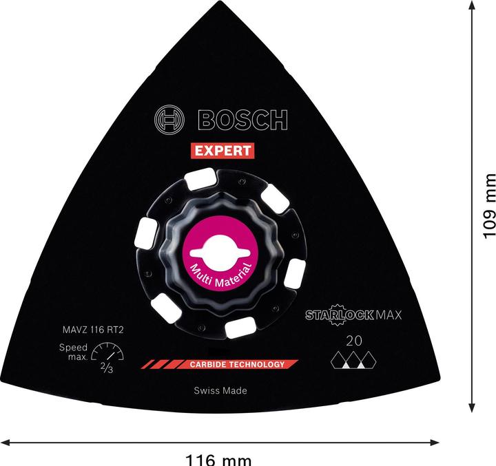 Actual product image Bosch Professional Zubehör EXPERT Sanding Plate MAVZ 116 RT2 Blade for multifunctional tools, 116 mm (20)