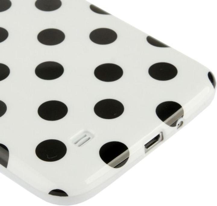 Produktbild König Design Schutzhülle TPU Punkte Case für Handy Samsung Galaxy Mega 6.3 / i9200 weiss/schwarz (Samsung Galaxy Mega 6.3)