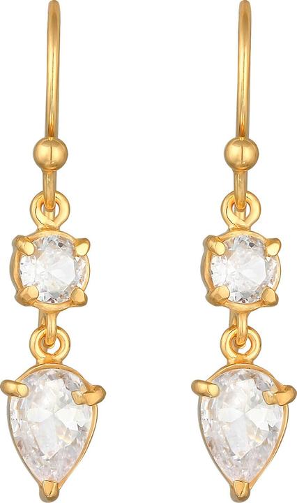 Actual product image Elli Earrings drop solitaire cubic zirconia 925 silver (Elastic band, Zirconia, 925 sterling silver)
