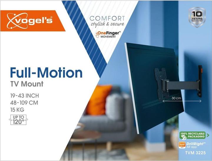 Actual product image Vogels MUURBEUGEL COMFORT TVM3225 (Wall, 43", 15 kg)