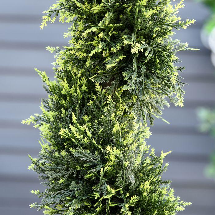 Immagine prodotto Swisshandel24 2er Set künstliche Zedernbaum gross 90 cm Kunstpflanze für Wohnzimmer Büro (90 cm)