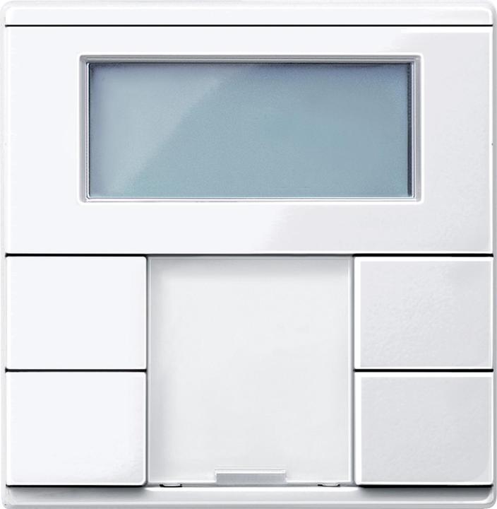 Produktbild Schneider Taster 2fach plus mit Raumtemperaturregler, aktivweiss glänzend, System M MTN6212-0325
