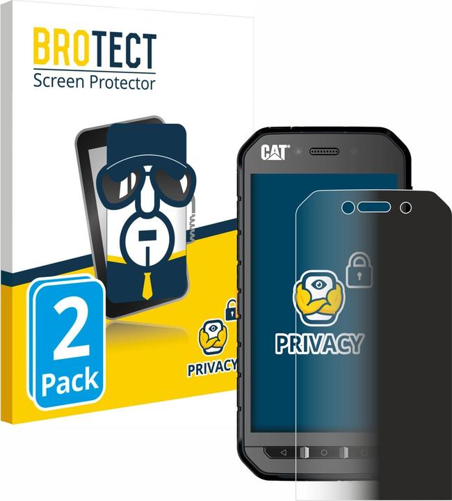 Productafbeelding BROTECT Anti-spionnetje privacyfolie Beschermfolie tegen blauw licht (2 Stuk, CAT S41)