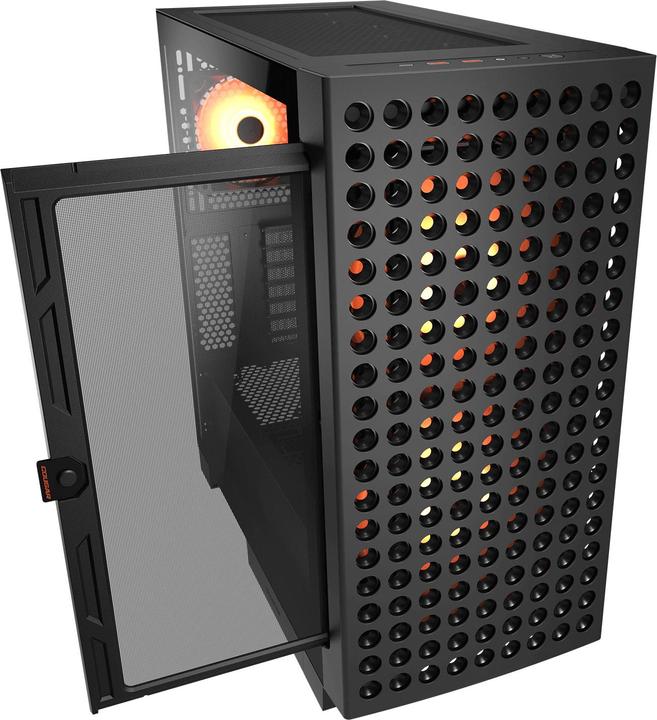 Actual product image Cougar Gehäuse Midi-Tower, Airface ECO, ARGB, Schwarz (ATX, Mini-ITX, mATX, SSI CEB)