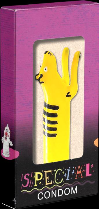 Actual product image Condomerie XL Tiger Joke Condom Yellow Natural Rubber Hand-painted (1 pcs.)