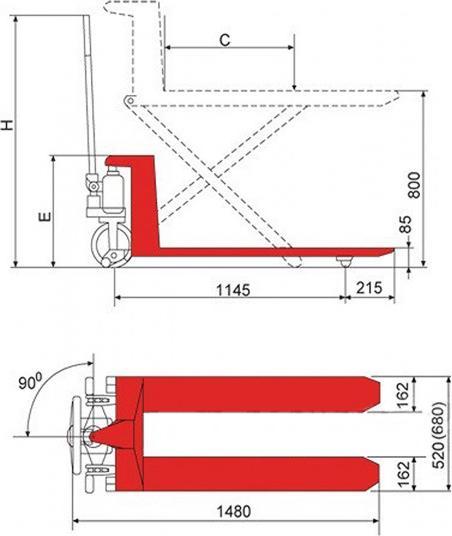 Actual product image Bernardo Cantina Bernardo - Manueller Scherenhubwagen SHW 1000 T (1000 kg)