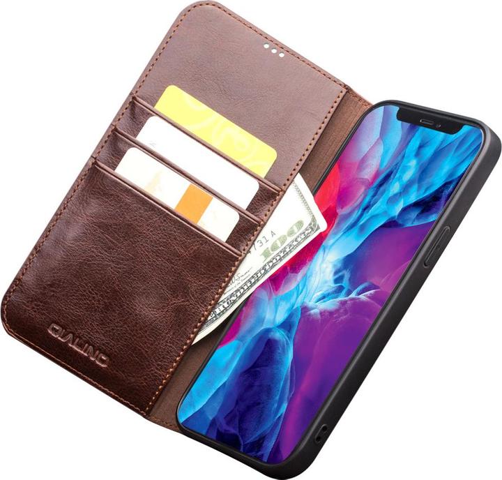 Actual product image QiAlino Fourre Flip cuir véritable (Apple iPhone 13 Pro Max)
