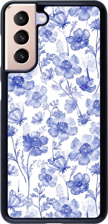 Actual product image PhoneLook Cover Spring 23 watercolor blue flowers (Samsung Galaxy S21 5G)