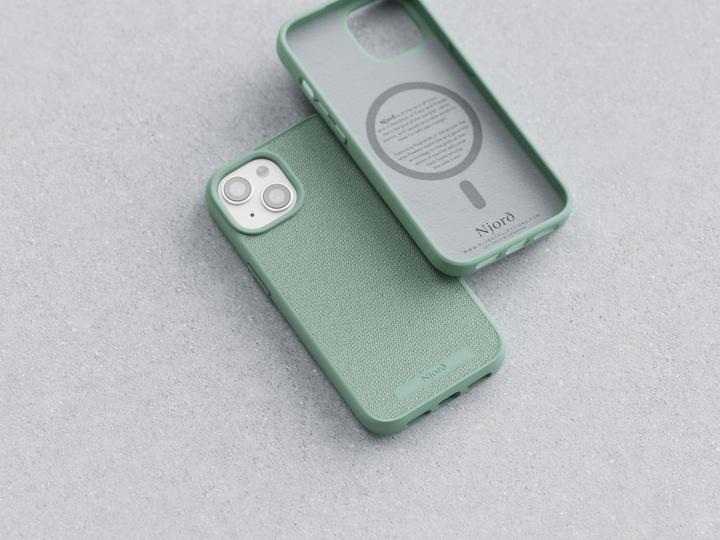 Image du produit Njord Étui rigide en tissu MagSafe Turquoise (Apple iPhone 15, Apple iPhone 13, Apple iPhone 14)