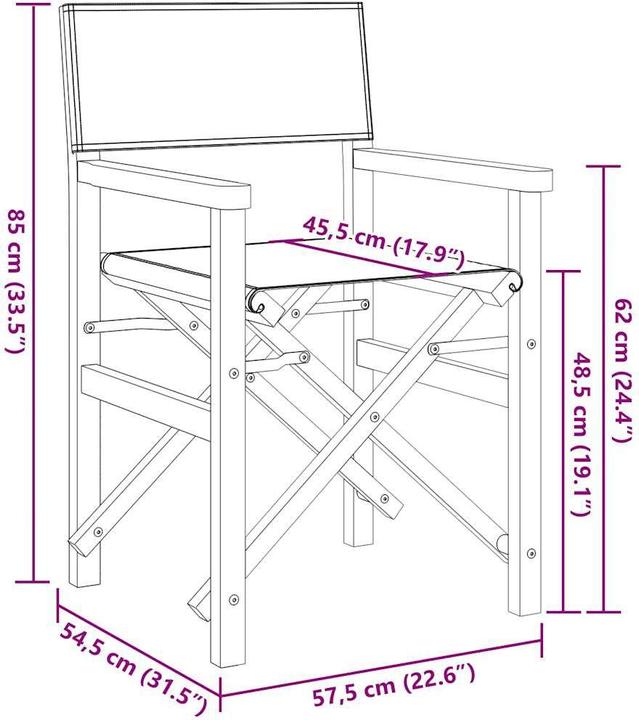 Image du produit VidaXL Chaises de régie 2 pcs. Pliable Teck