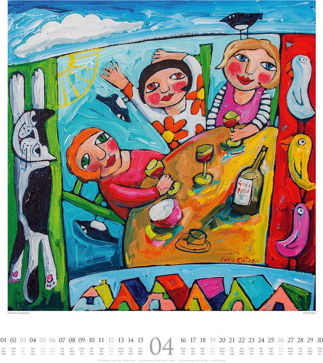 Actual product image Naive Malerei Kalender 2026 (48 x 54 cm, Hardcover, German, English, French)