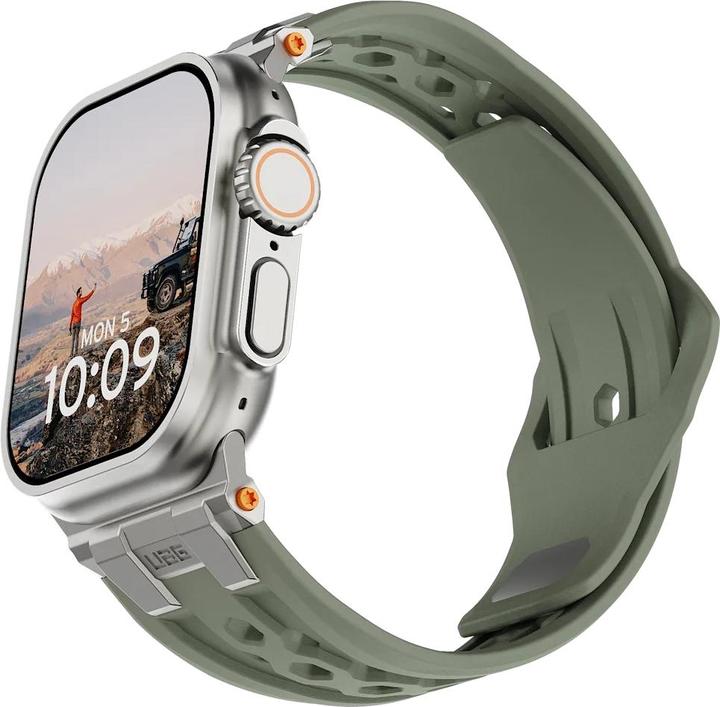 Produktbild UAG Urban Armor Gear Monarch Strap| Apple Watch Ultra/42/44/45/46mm| olive/titan| (194158117236) (Fluoroelastomer, Gummi)