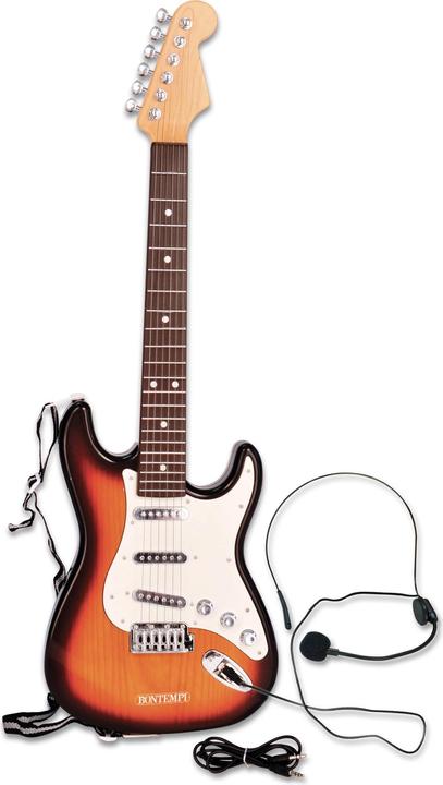 Actual product image Bontempi Electric guitar with guitar strap and microphone (Multilingual)