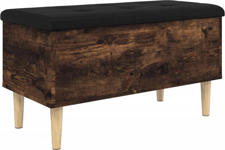 Actual product image VidaXL Bench with storage space smoked oak 82x42x46 cm (42 cm)